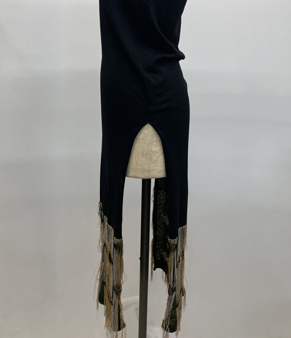 TAN ストライプジャガードドレス レイヤード TN22SS018 レディース SIZE F タン