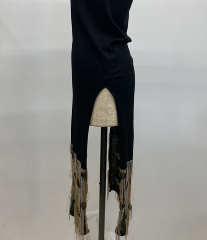 TAN ストライプジャガードドレス レイヤード TN22SS018 レディース SIZE F タン
