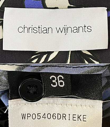 CHRISTIAN WIJNANTS 半袖ワンピース ブルー フラワー レディース SIZE 36 クリスチャン ワイナンツ