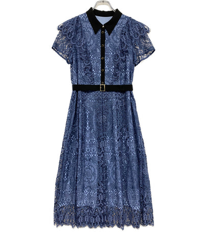 Diagram GRACE CONTINENTAL 半袖ワンピース 03222 35186-00 レース ブルー レディース SIZE 36 ダイアグラム