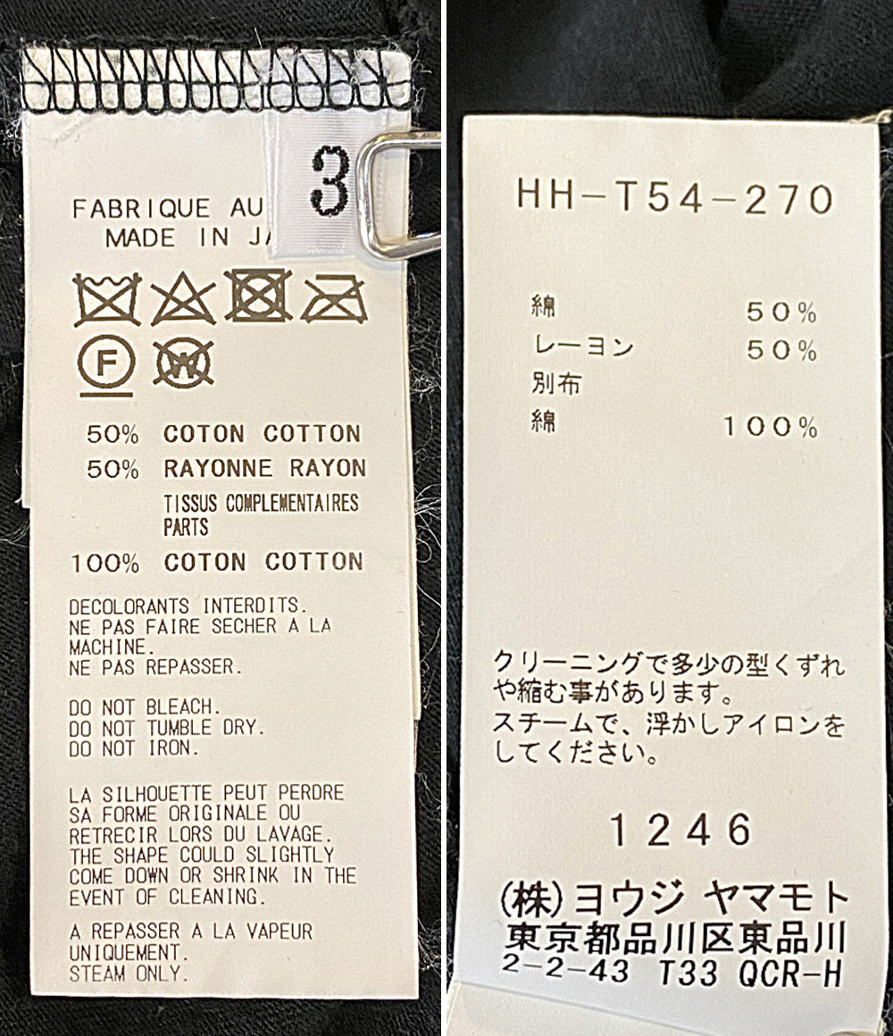 REGULATION Yohji Yamamoto MEN 半袖Ｔシャツ 19SS アシンメトリー HH-T54-270 メンズ SIZE 3 レギュレーションヨウジヤマモト