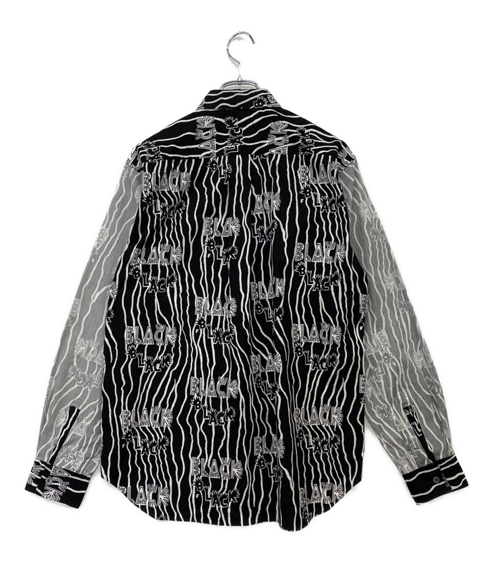 COMME des GARCONS 長袖シャツ BLACK総柄 袖切替 1P-B007 メンズ SIZE L コムデギャルソンガール