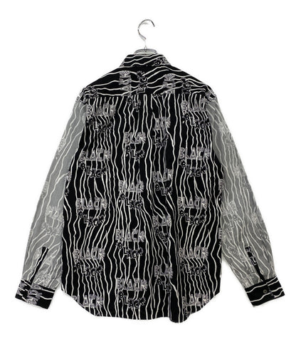 COMME des GARCONS 長袖シャツ BLACK総柄 袖切替 1P-B007 メンズ SIZE L コムデギャルソンガール