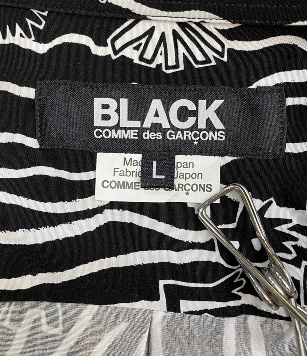 COMME des GARCONS 長袖シャツ BLACK総柄 袖切替 1P-B007 メンズ SIZE L コムデギャルソンガール