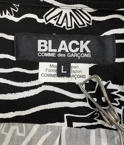COMME des GARCONS 長袖シャツ BLACK総柄 袖切替 1P-B007 メンズ SIZE L コムデギャルソンガール