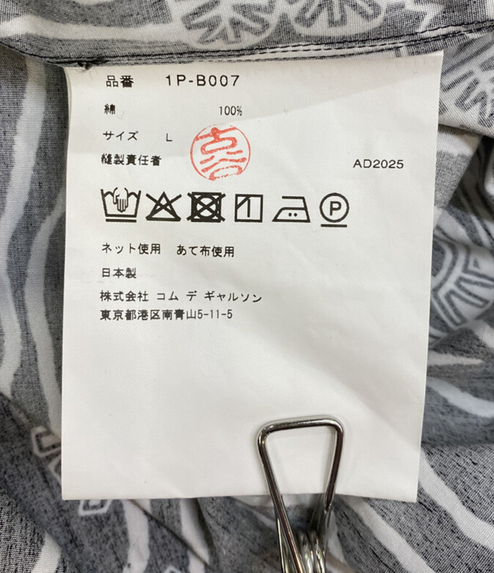 COMME des GARCONS 長袖シャツ BLACK総柄 袖切替 1P-B007 メンズ SIZE L コムデギャルソンガール