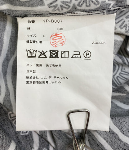 COMME des GARCONS 長袖シャツ BLACK総柄 袖切替 1P-B007 メンズ SIZE L コムデギャルソンガール