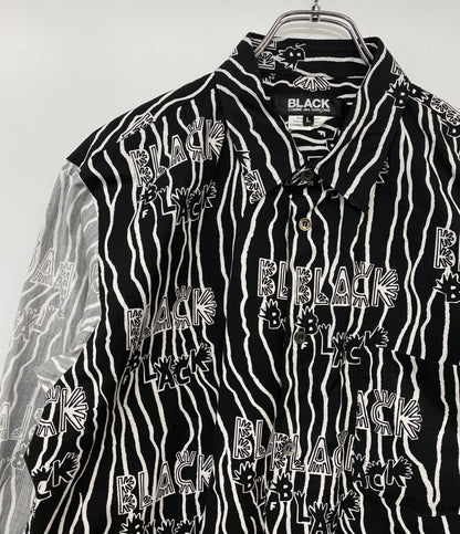 COMME des GARCONS 長袖シャツ BLACK総柄 袖切替 1P-B007 メンズ SIZE L コムデギャルソンガール