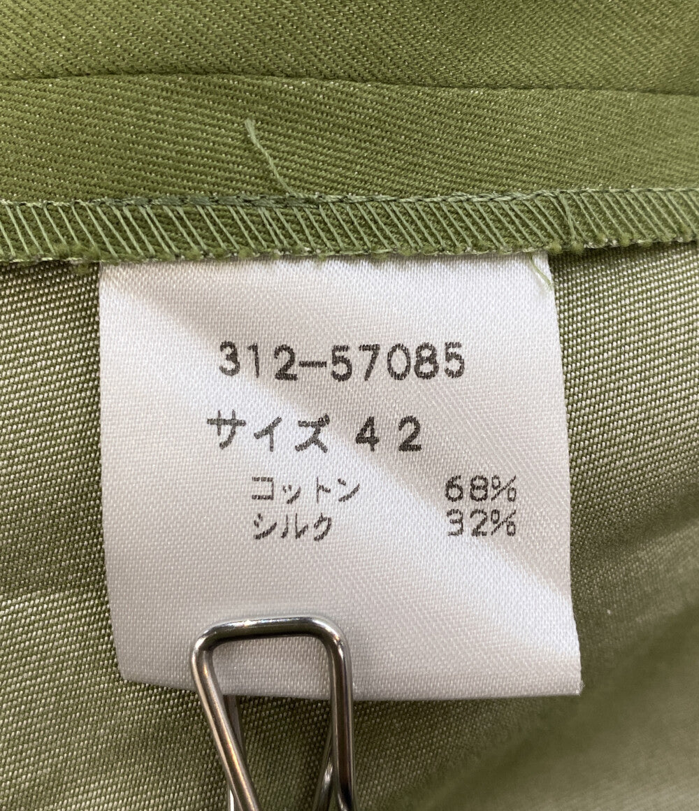 GIVENCHY フレンチスリーブワンピース グリーン ジップアップ 312-57085 レディース SIZE 42 ジバンシィ