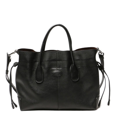 TOD'S トートバッグ Di bag ドローストリング レザー ブラック レディース トッズ
