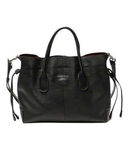 TOD'S トートバッグ Di bag ドローストリング レザー ブラック レディース トッズ