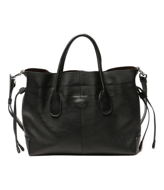 TOD'S トートバッグ Di bag ドローストリング レザー ブラック レディース トッズ