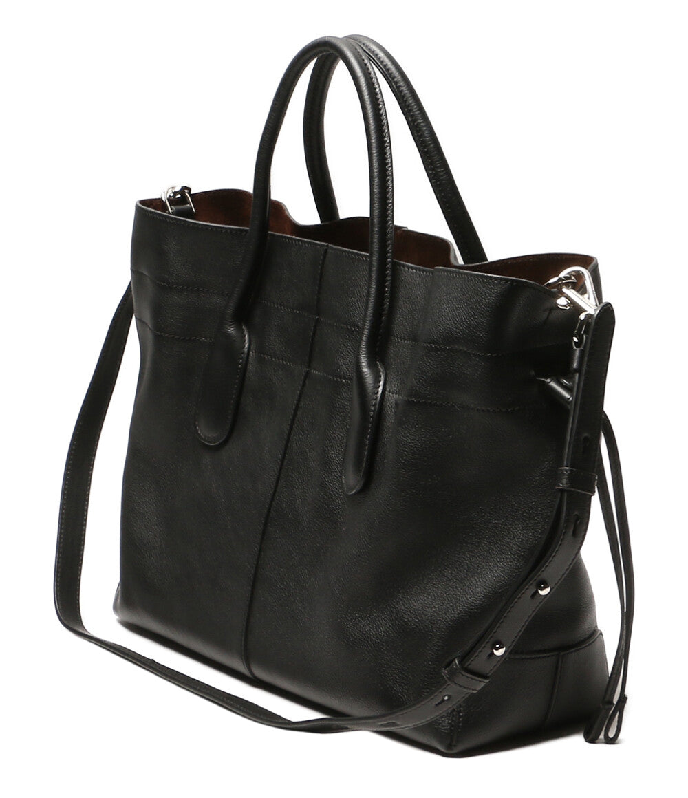 TOD'S トートバッグ Di bag ドローストリング レザー ブラック レディース トッズ