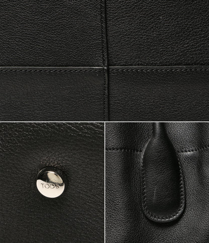 TOD'S トートバッグ Di bag ドローストリング レザー ブラック レディース トッズ