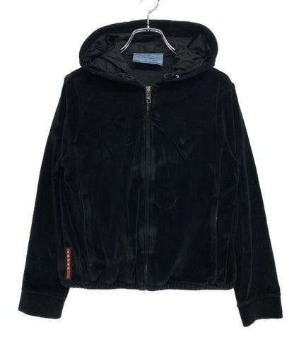 PRADA パーカー 16AW ベロア ショートパーカー ブラック レディース SIZE XS プラダ