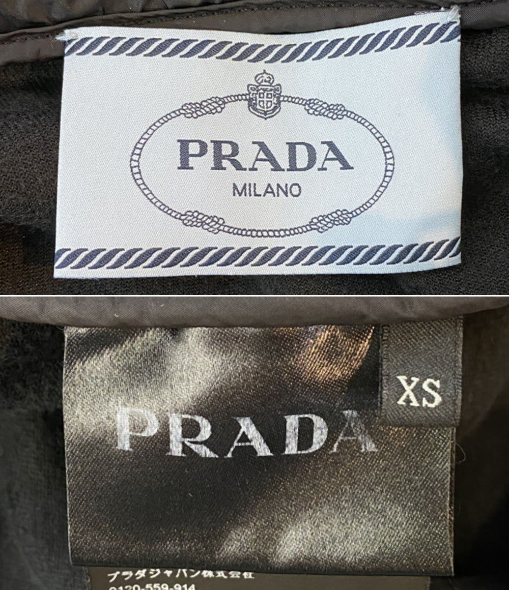 PRADA パーカー 16AW ベロア ショートパーカー ブラック レディース SIZE XS プラダ