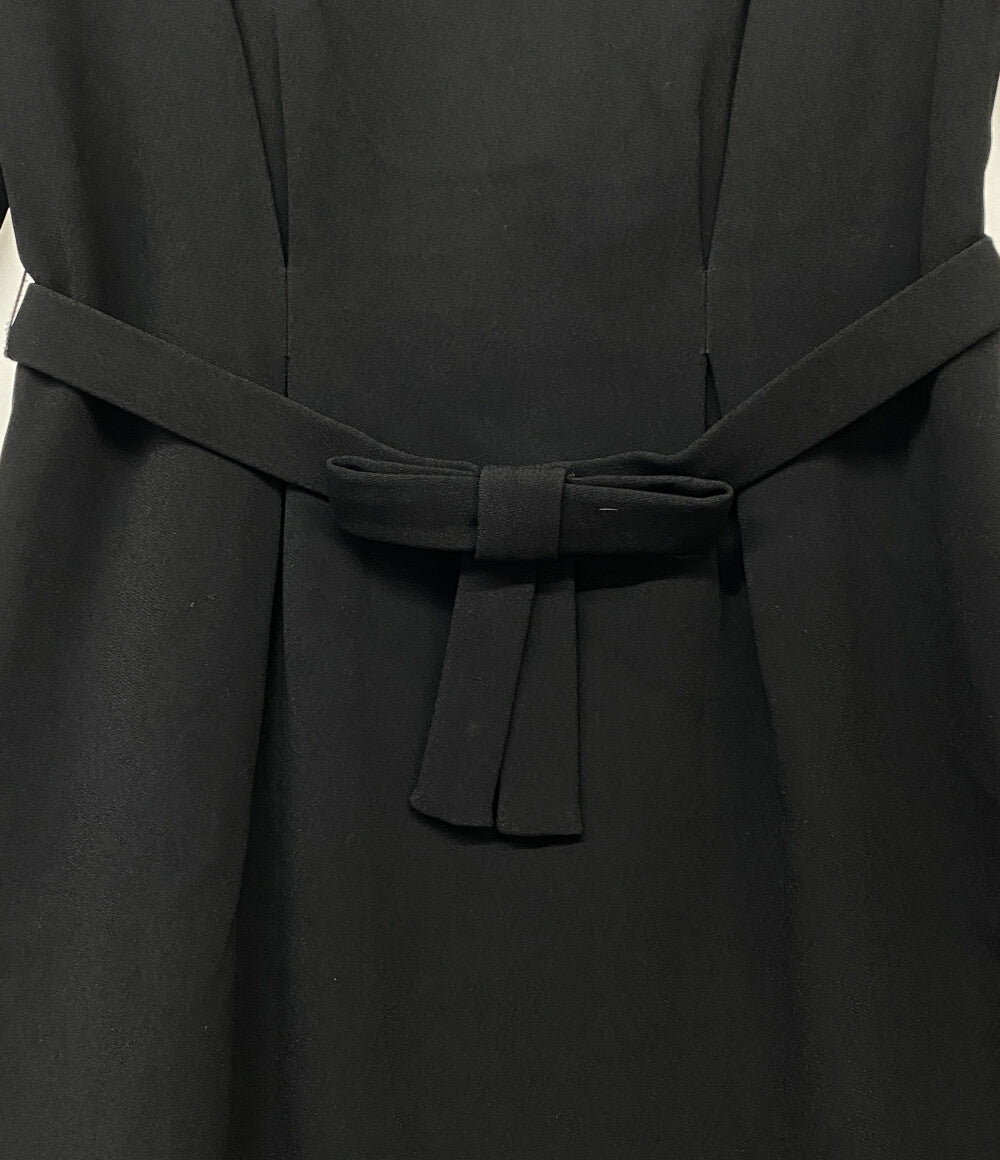 Christian Dior L長袖ワンピース ブラック リボンベルト付属 レディース SIZE 38 クリスチャンディオール