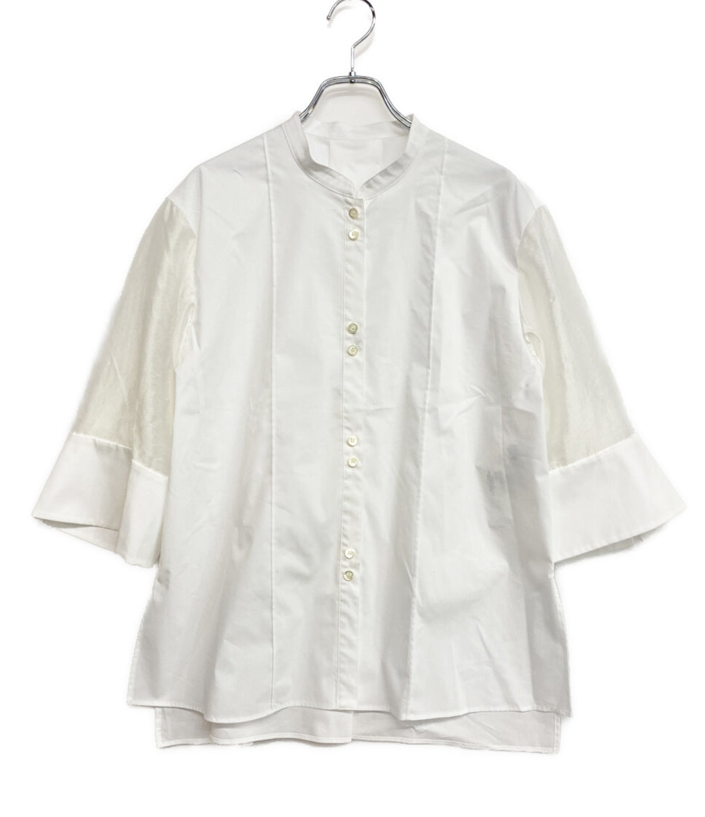 美品 L'EQUIPE シアードッキング半袖シャツ 26ss ホワイト レディース SIZE 38 レキップ