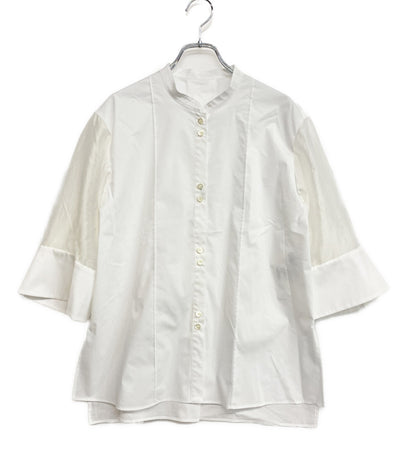 美品 L'EQUIPE シアードッキング半袖シャツ 26ss ホワイト レディース SIZE 38 レキップ