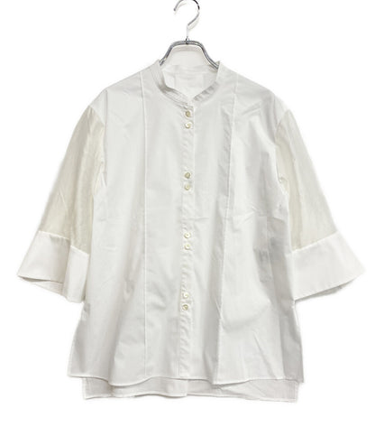 美品 L'EQUIPE シアードッキング半袖シャツ 26ss ホワイト レディース SIZE 38 レキップ