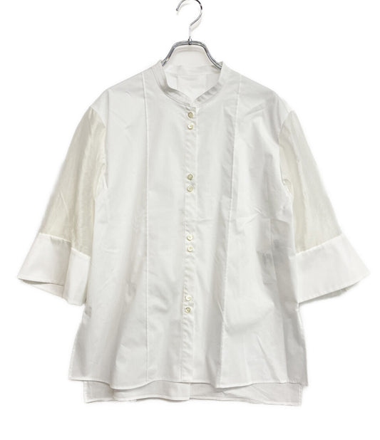 美品 L'EQUIPE シアードッキング半袖シャツ 26ss ホワイト レディース SIZE 38 レキップ