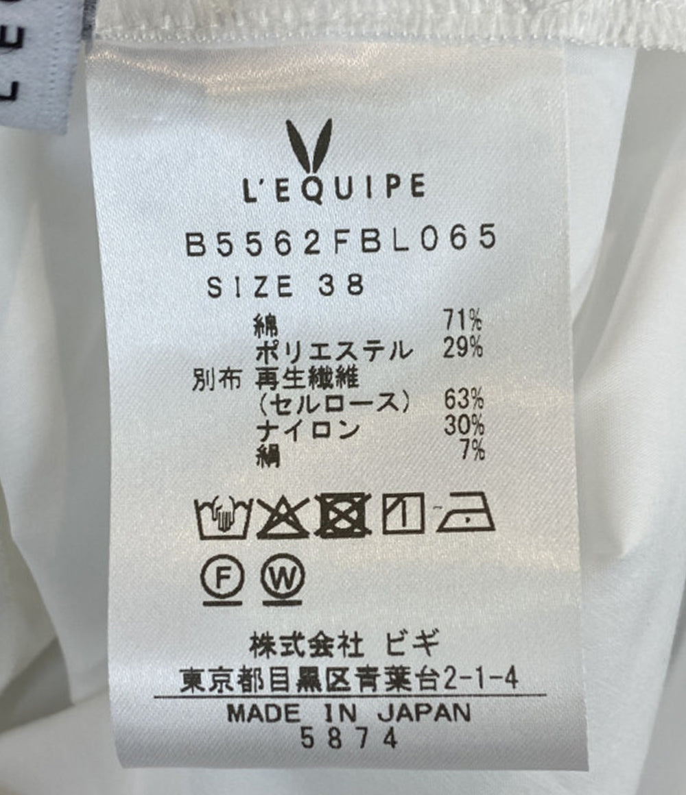 美品 L'EQUIPE シアードッキング半袖シャツ 26ss ホワイト レディース SIZE 38 レキップ