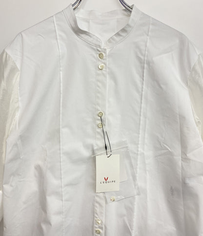 美品 L'EQUIPE シアードッキング半袖シャツ 26ss ホワイト レディース SIZE 38 レキップ