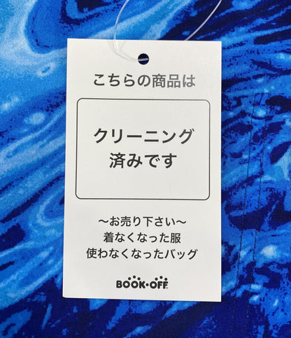 ISSEY MIYAKE フレンチスリーブＴシャツ ブルーマーブル ホワイト IM51FJ008 レディース SIZE 2 イッセイミヤケ