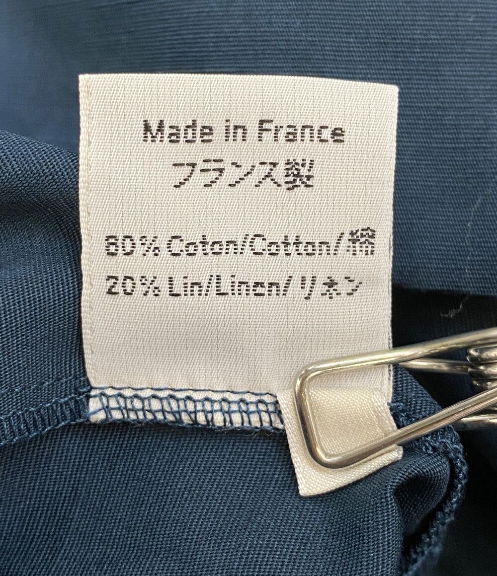 美品 Atlantique Ascoli アトランティック アスコリ ブラウス フリルカラー ブルーグリーン フランス製 レディース SIZE 2