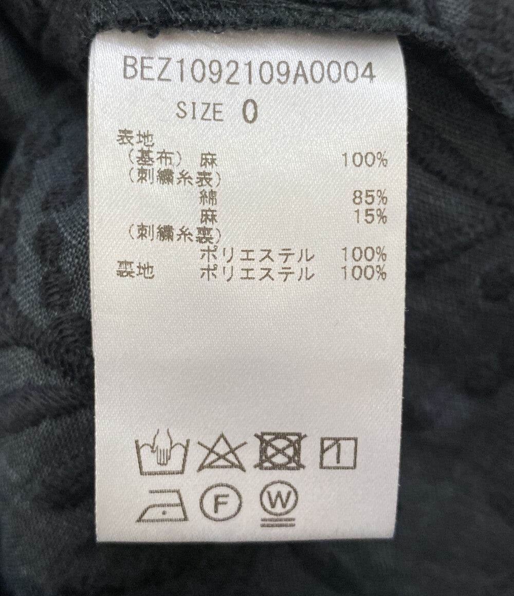 BEARDSLEY ノースリーブワンピース ジャンパースカート リネン100 ネイビー レディース SIZE - ビアズリー