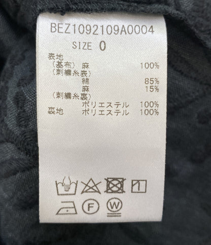 BEARDSLEY ノースリーブワンピース ジャンパースカート リネン100 ネイビー レディース SIZE - ビアズリー