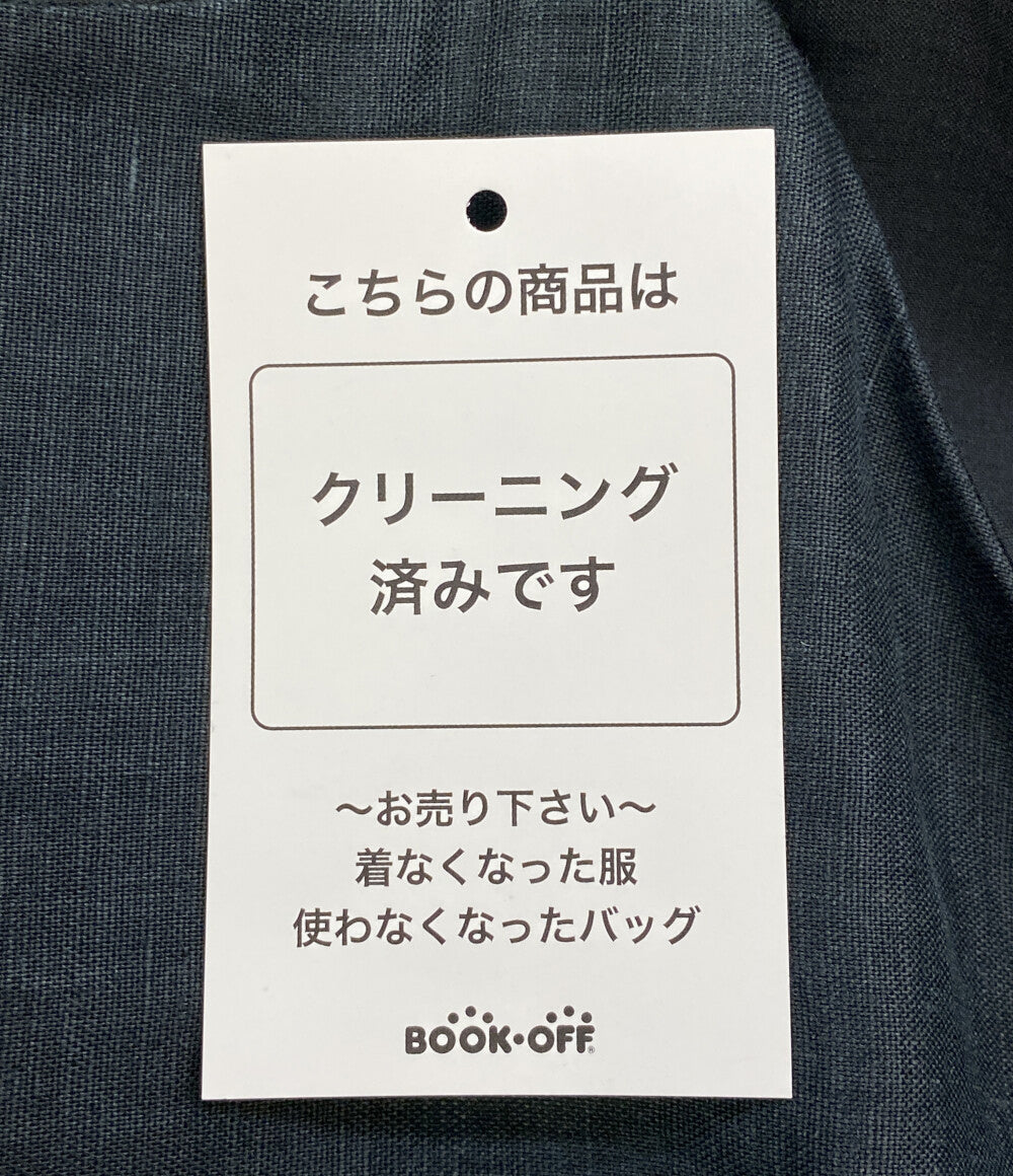 BEARDSLEY ノースリーブワンピース ジャンパースカート リネン100 ネイビー レディース SIZE - ビアズリー
