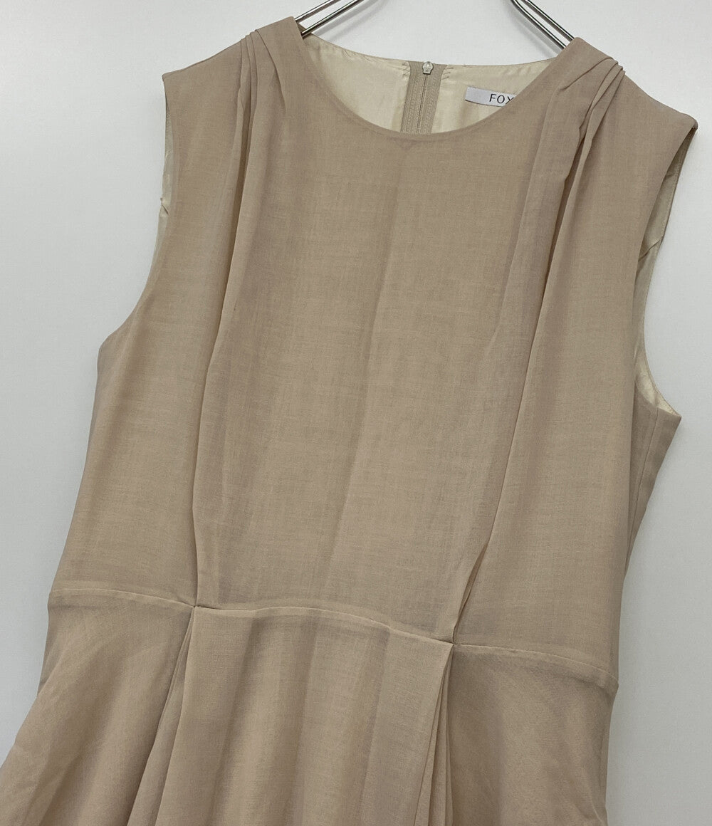 foxey ノースリーブワンピース ベージュ 36787 レディース SIZE 42 フォクシー