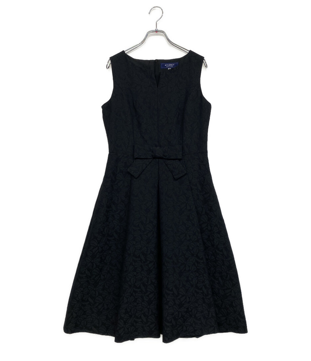 M'S GRACY ノースリーブワンピース ラメ入り ブラック PM-S11105 レディース SIZE 40 エムズグレイシー