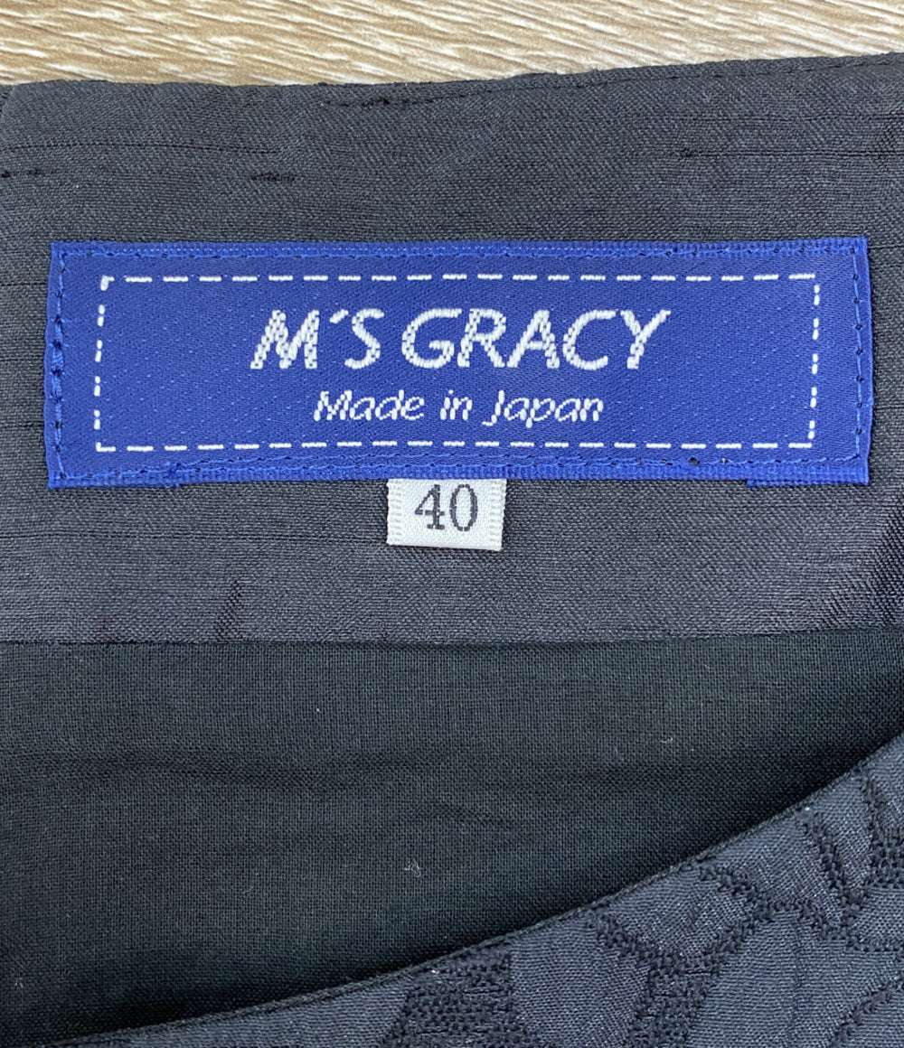 M'S GRACY ノースリーブワンピース ラメ入り ブラック PM-S11105 レディース SIZE 40 エムズグレイシー