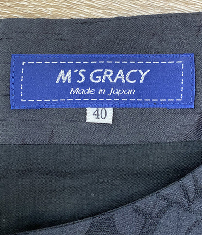 M'S GRACY ノースリーブワンピース ラメ入り ブラック PM-S11105 レディース SIZE 40 エムズグレイシー