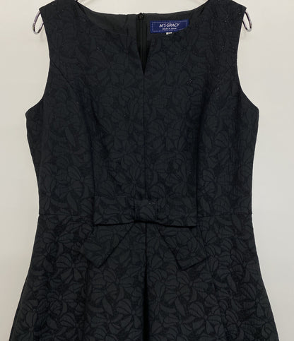 M'S GRACY ノースリーブワンピース ラメ入り ブラック PM-S11105 レディース SIZE 40 エムズグレイシー