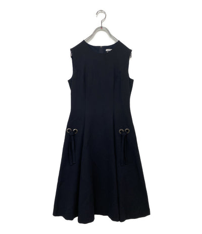 FOXEY NEW YORK ノースリーブワンピース ブラック 37505 レディース SIZE 38 フォクシー ニューヨーク