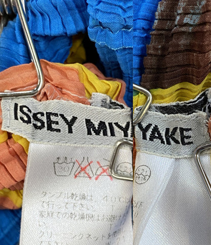 ISSEY MIYAKE ハイネックカットソー マルチカラー IM74-FJ984 レディース SIZE M イッセイミヤケ