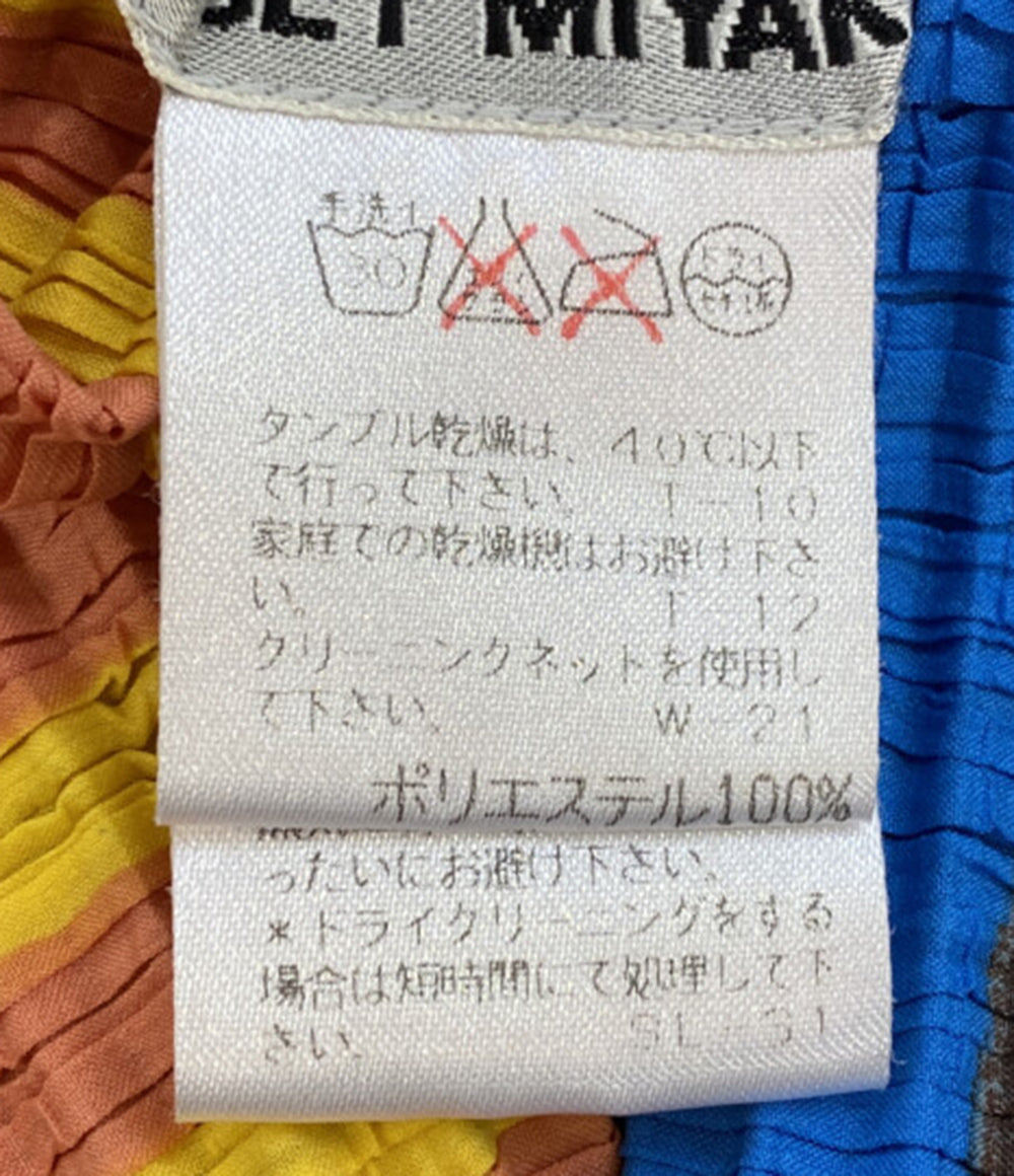 ISSEY MIYAKE ハイネックカットソー マルチカラー IM74-FJ984 レディース SIZE M イッセイミヤケ