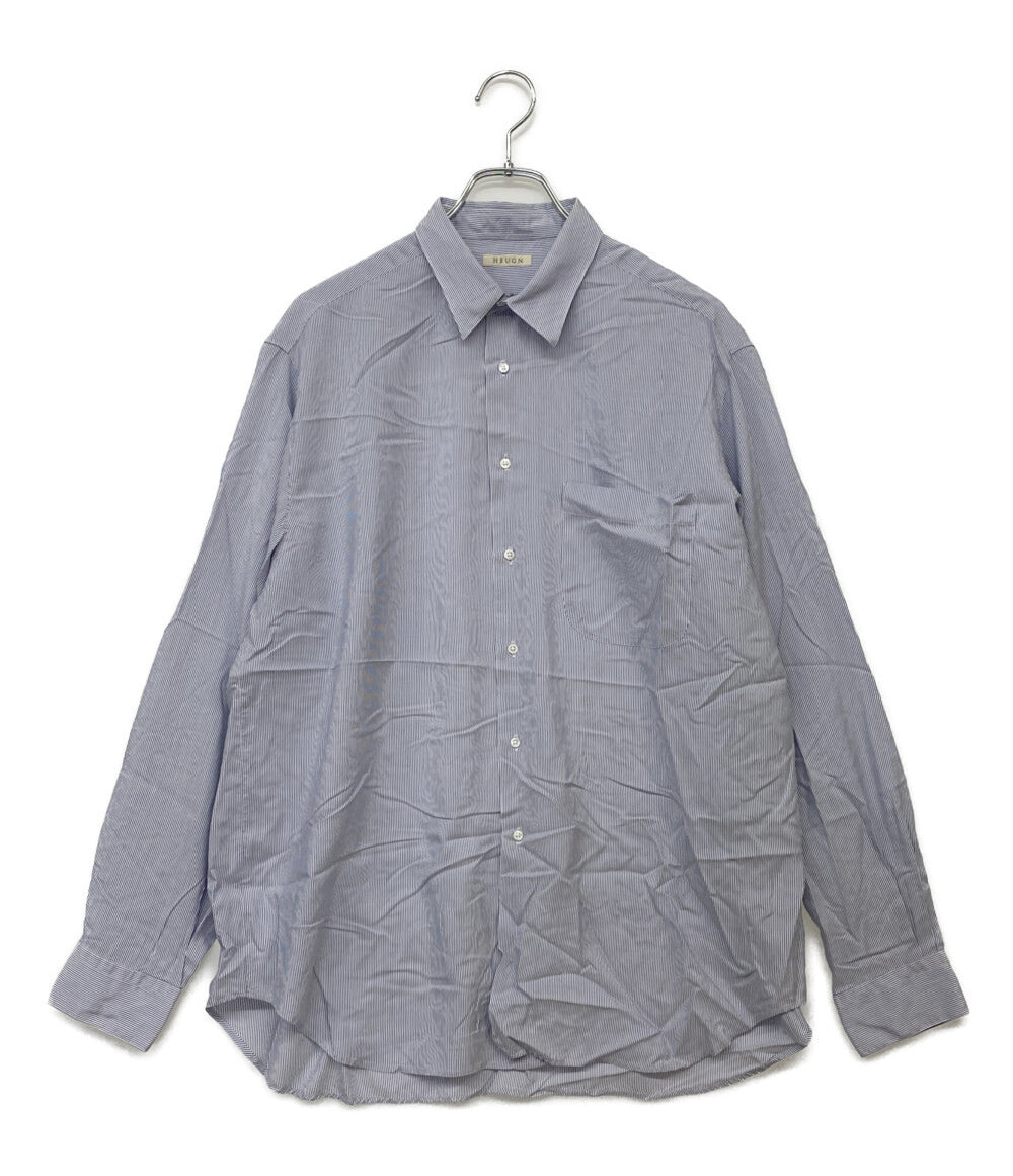 HEUGN ユーゲン シルク長袖シャツ Alf Silk Stripe SHIRT111 25SS メンズ SIZE 2