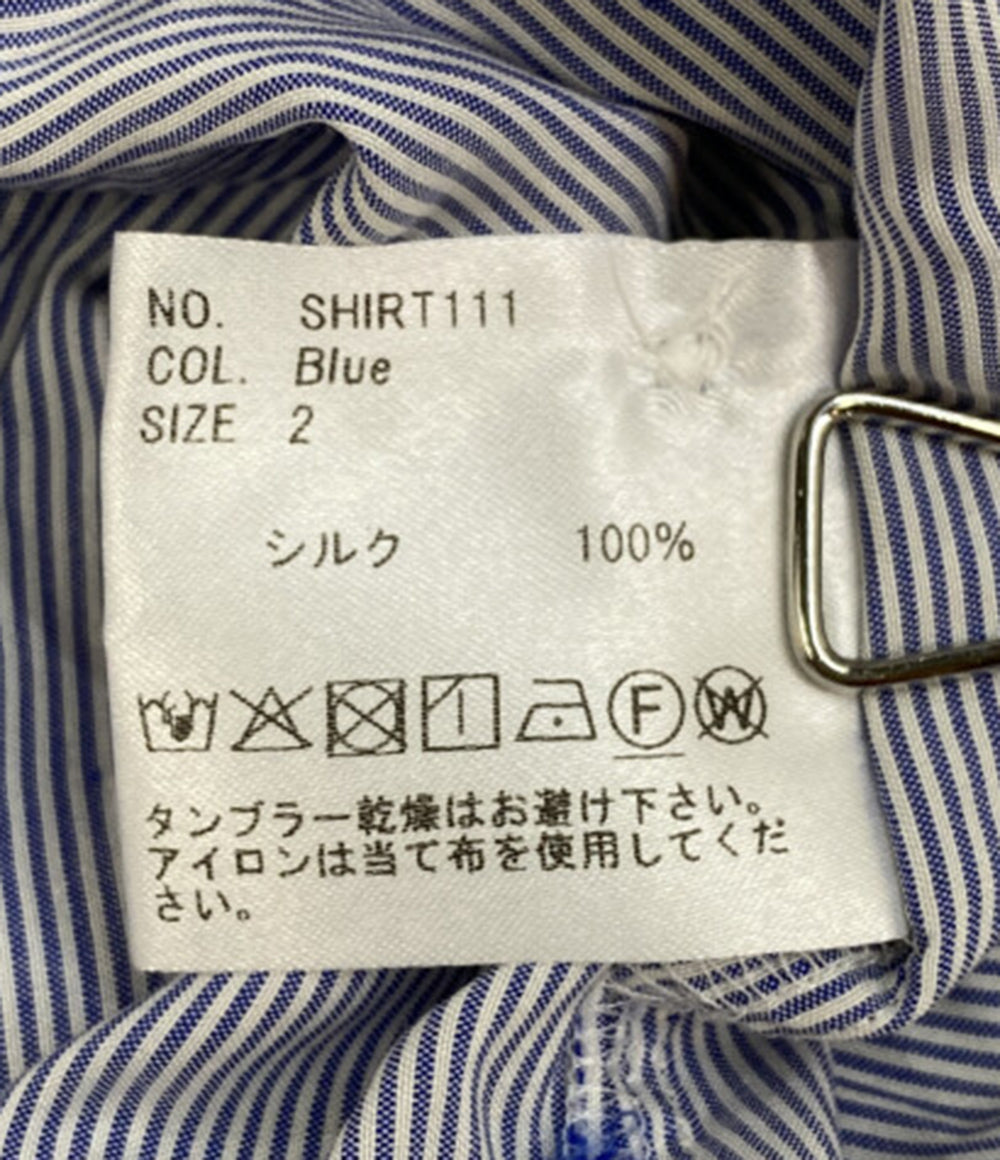 HEUGN ユーゲン シルク長袖シャツ Alf Silk Stripe SHIRT111 25SS メンズ SIZE 2