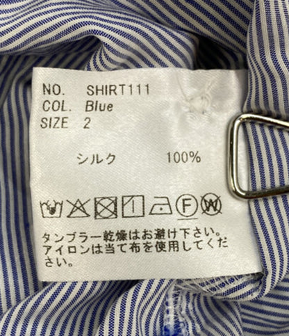 HEUGN ユーゲン シルク長袖シャツ Alf Silk Stripe SHIRT111 25SS メンズ SIZE 2