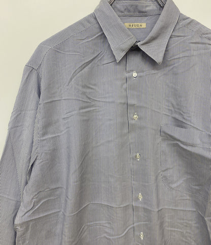HEUGN ユーゲン シルク長袖シャツ Alf Silk Stripe SHIRT111 25SS メンズ SIZE 2