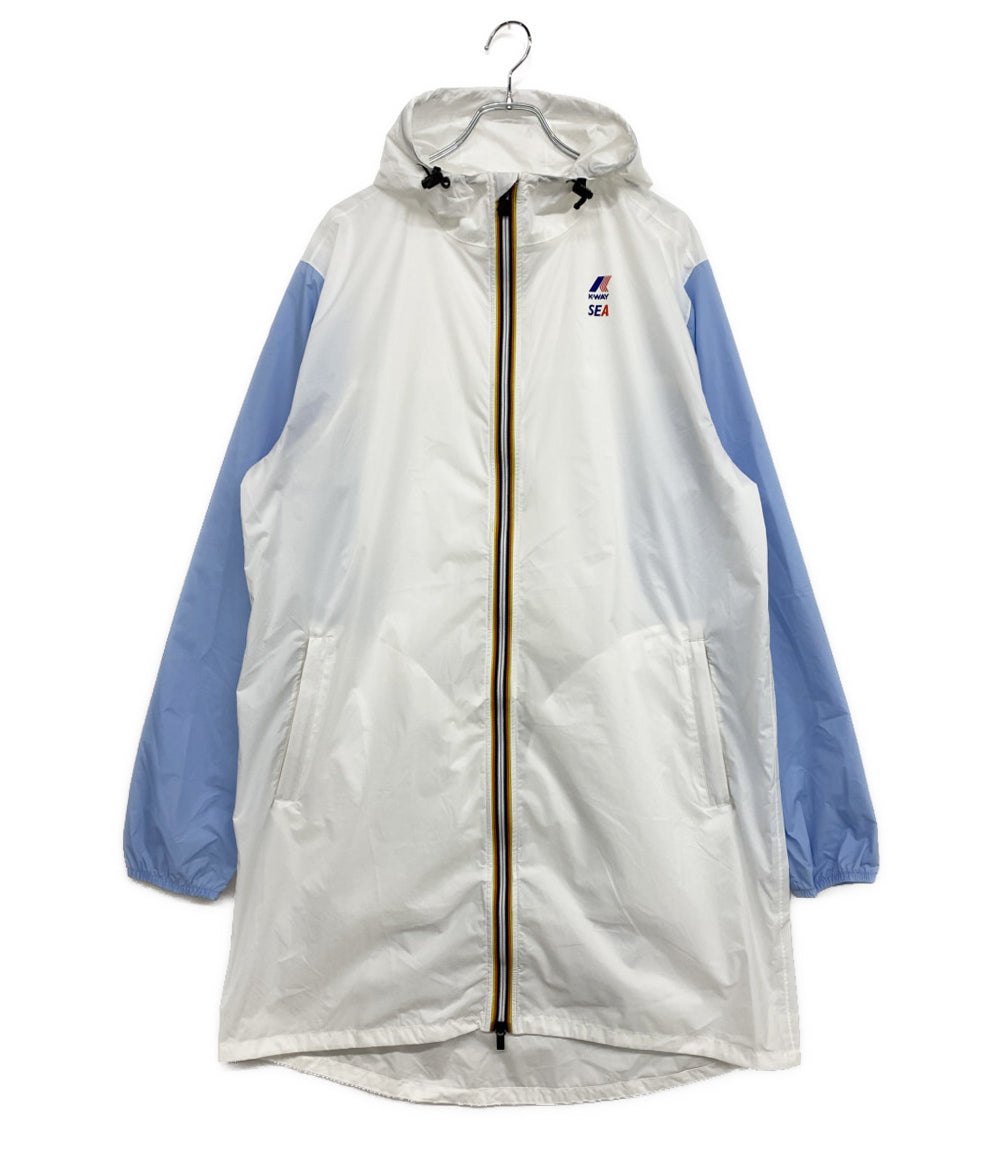 K-WAY パーカー ホワイト×ブルー メンズ SIZE XL ケーウェイ