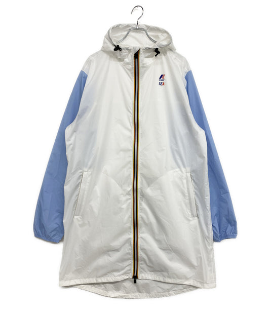 K-WAY パーカー ホワイト×ブルー メンズ SIZE XL ケーウェイ