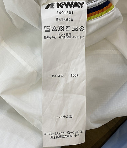 K-WAY パーカー ホワイト×ブルー メンズ SIZE XL ケーウェイ