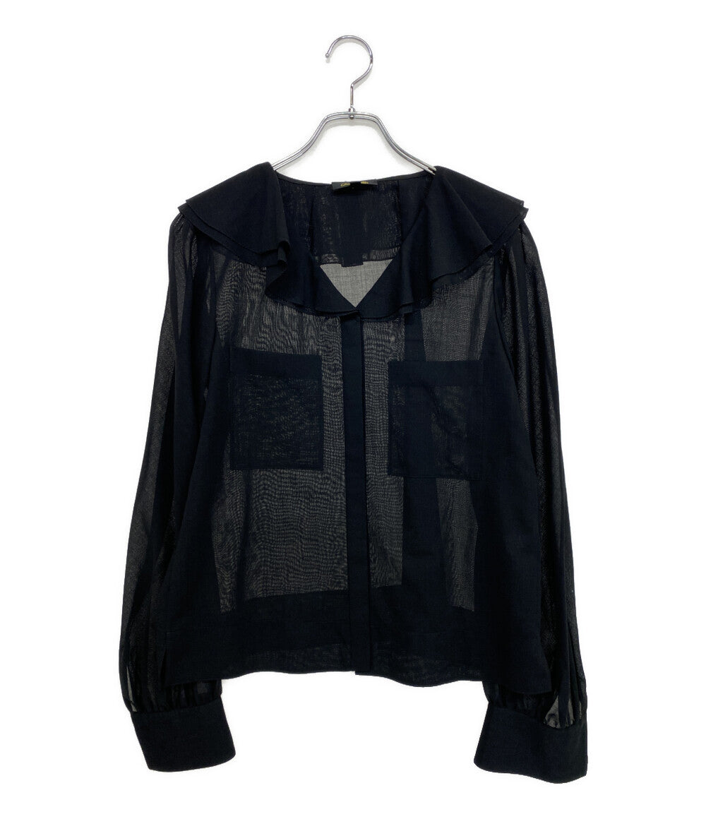 美品 Drawer 長袖シャツ 25AW 6521-2-000021 レディース SIZE 38 ドゥロワー
