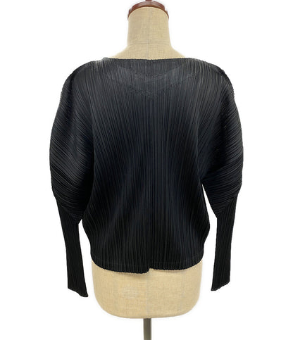 美品 PLEATS PLEASE カーディガン ジッパー PP41JC123 ブラック レディース SIZE 3 プリーツプリーズ
