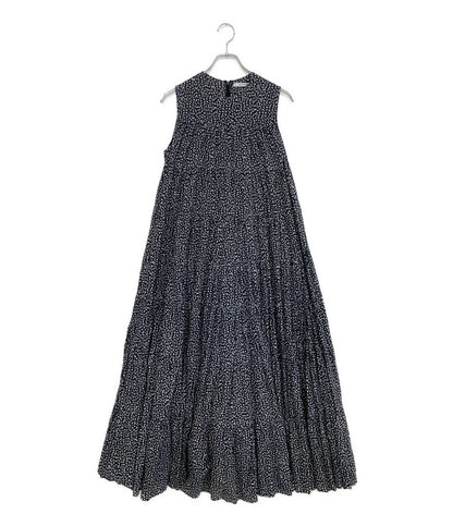 美品 MARIHA ノースリーブワンピース ブラック 総柄 3211254123 レディース SIZE 38 マリハ